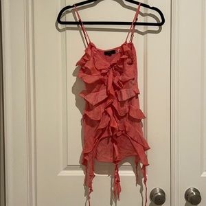 Spaghetti strapped V neck shirt